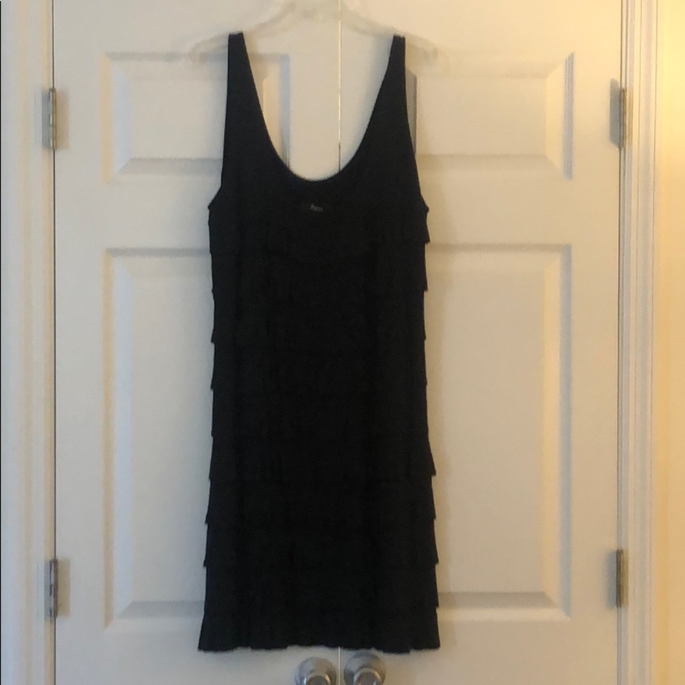 Black tiered ruffle dress